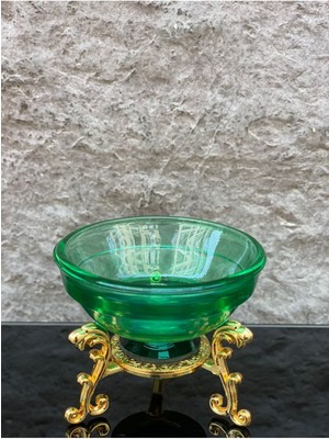 Renkli Kristal Cam Sunum Çanağı, Şık ve Zarif Dekorasyon Parçası