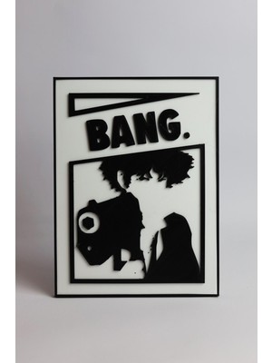 3 Boyutlu Tabela - Cowboy Bebop Temalı, 15X20X1.5CM, Siyah Renk