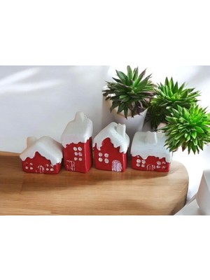 4’lü Kırmızı Yılbaşı Ev Biblo Dekorasyon Seti, Hediye Alternatifleri