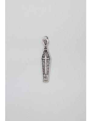 Gotik Haçlı Tabut Kolye Ucu - Antik Gümüş Kaplama - Kadın Erkek