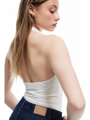 Koton Degaje Yaka Kolsuz Slim Fit Bluz