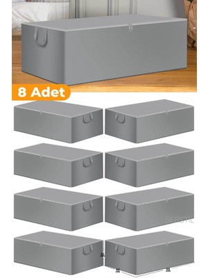 About The Perfect 8 Adet Gri Büyük Baza Altı ve Çekyat Tipi Renkli Hurç, 65X45X22 cm