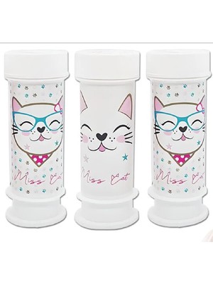 Miss Cat Temalı Konsepti 3'lü Köpük Balon Miss Cat Figürlü Karakter Köpük Baloncuk