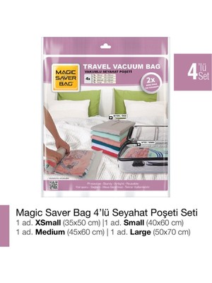 About The Perfect Pratik 4'lü Vakumlu Seyahat Poşeti Seti, Beyaz, Hızlı ve Kolay Kullanım