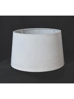 Beyaz Kumaşlı 40 cm Lambader Başlığı, Modern ve Şık Tasarım.