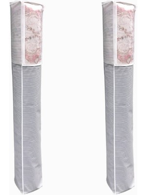 About The Perfect 2'li ve 4'lü Set Pencereli Çizgili Halı Saklama Organizeri, Gri Renk