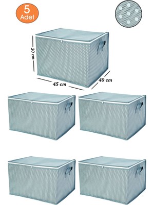 About The Perfect Puantiyeli Kazak-Havlu Hurcu, 45X40X30 Cm, 5'li Set, Şık ve Kullanışlı Tasarım