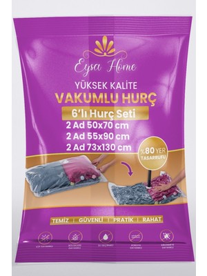About The Perfect 6'lı Turuncu Vakumlu Poşet Seti, Pratik ve Havalı Saklama Çözümü