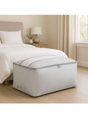 About The Perfect Geniş Baza Altı Şeffaf Hurç, Detaylı, Gri, 62X46X22 cm