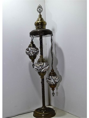 Renkli Mozaik Lambader, Otantik Dekoratif Köşe Gece Lambası Seti