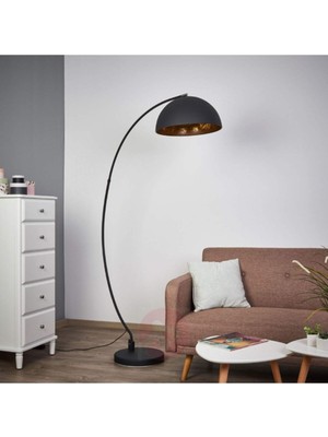 Şık Metal Lambader, Köşe Için, Siyah, 40 cm Çap, Modern Tasarım