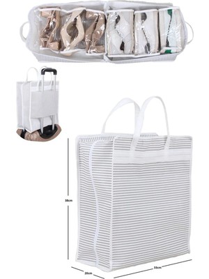 About The Perfect Gri Klasik Ayakkabı ve Valiz Hurcu, 35X22X40 Cm, Şık ve Kullanışlı Tasarım