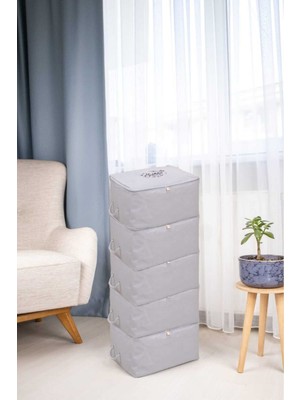 About The Perfect 5'li Küçük Gri Baza Altı Düzenleyici Hurç Seti