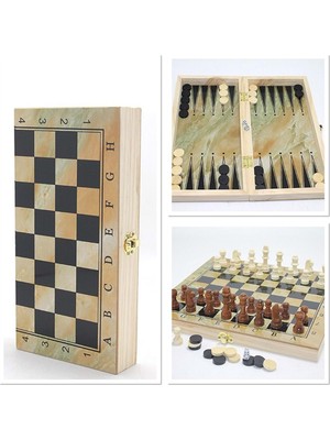 Ahşap Satranç ve Tavla Seti 48*24 cm