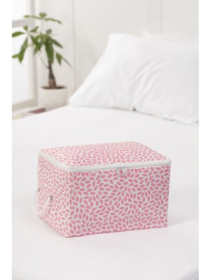 About The Perfect Pudra Yaprak Desenli Valiz Altı Düzenleyici Hurç 30X22X18, Pembe