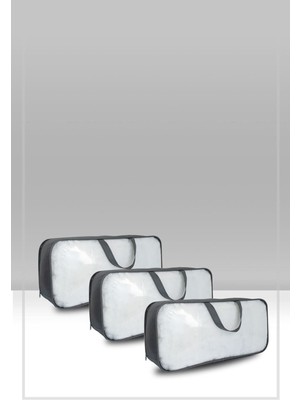 About The Perfect 3'lü Pvc ve Şeffaf Telli Valiz Seti 60X40X20, Siyah