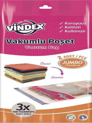 About The Perfect Büyük Vakumlu Poşet Seti, 73X130 Cm, Hijyenik ve Kullanışlı, 2'li Paket