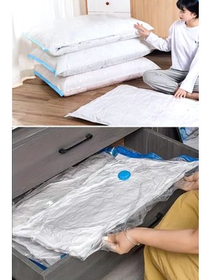 About The Perfect Turuncu 5'li Vakumlu Saklama Torbaları, Giysi ve Yorgan Düzenleyici Set