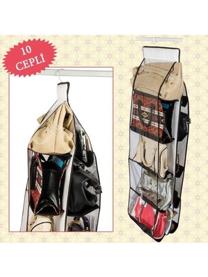 About The Perfect Şeffaf Çok Renkli 10 Cepli Çorap ve Sütyen Organizeri Düzenleyici Hırka Çantası