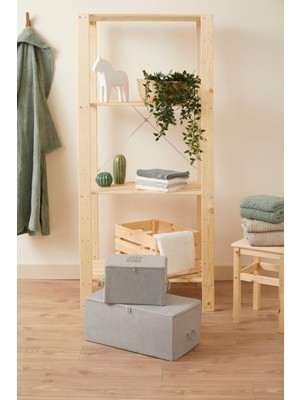 About The Perfect Iki Adet Gri Renkli Orta ve Küçük Boy Baza Altı Hurç Seti