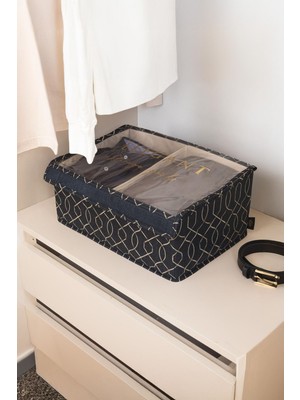 About The Perfect Şık Pvc Kapaklı Maxi Kutu, 40X27X19CM, Evinizde Düzen ve Estetik Sağlar