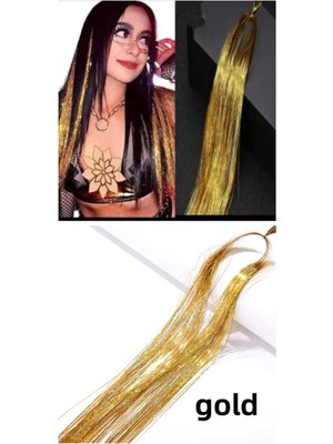 1 Paket Tinsel Saç Simi Simli Saç Aksesurı/ Saç Işıltısı Yan Postiş Hair Tinsel Shiny Hair