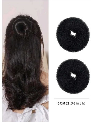 2 Adet No:1 Küçük Boy Sünger Topuz Saç Tokası Topuz Süngeri Topuz Tokası Topuz Yapma Tokası 6 cm