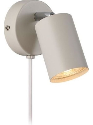 Metal Mafsallı Beyaz Spot Armatür, Kablolu, Fişli, LED Ampullü, Modern Tasarım