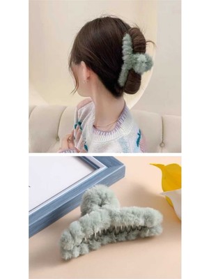 1 Adet Peluş Mandal Toka Çocuk Tokası Kız Çocuk Toka Okul Tokası Tüylü Mandal Toka