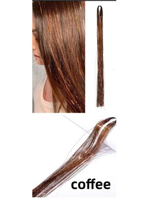 1 Paket Tinsel Saç Simi Simli Saç Aksesurı/ Saç Işıltısı Yan Postiş Hair Tinsel Shiny Hair