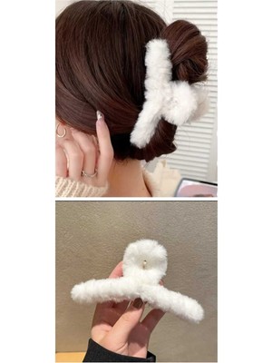 1 Adet Peluş Mandal Toka Çocuk Tokası Kız Çocuk Toka Okul Tokası Tüylü Mandal Toka