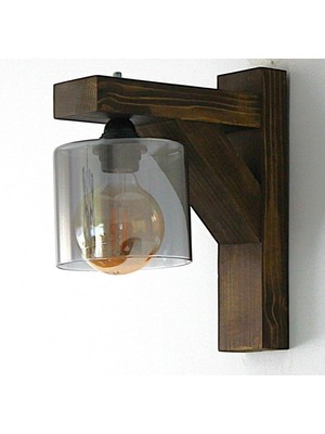 Ahşap Aplik Füme Camlı, Otantik Çarşı, Şık ve Modern Tasarım