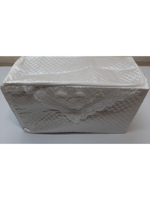 About The Perfect Incili Saten Yastık Hurcu, Kapitoneli, Çeyizlik, Bohçalık, 65X37X32CM