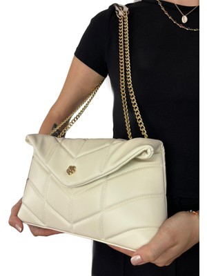 Zincir Askılı Kapitone Kadın El ve Omuz Çantası