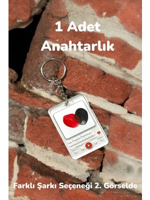 1 Adet Anahtarlık Çift Sevgili Parmak Izi Anahtarlık Seti Farklı Boya ve Şarkı Seçeneği
