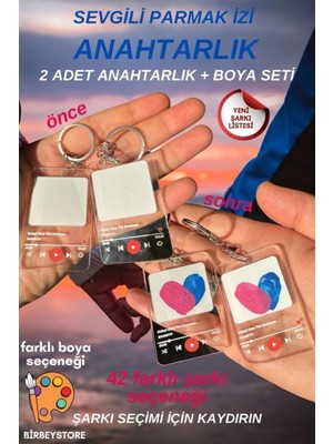 Sevgili Parmak Izi Seti Anahtarlık Çift Sevgili Anahtarlık Sevgililer Günü Hediyesi