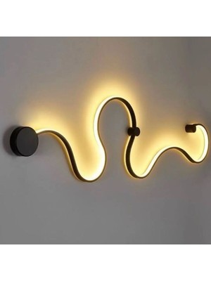 Modern Duvar Aplik, 120CM, Siyah, Sarı Işık, Ofis ve Ev Dekoru Için Ideal