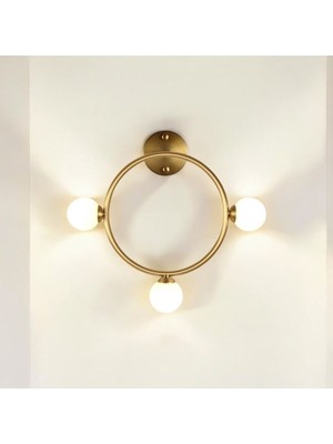 Modern Altın Renkli Yuvarlak Aplike, Şık ve Sade Tasarım