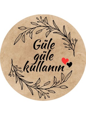 20 Adet 'güle Güle Kullanın' Yazılı Etiket Kuşe Sticker Hediye Paketleme Kargo Etiketi