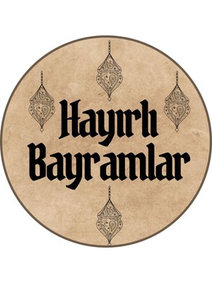 20 Adet Hayırlı-Bayramlar!!! Yazılı Etiket Kuşe Sticker Hediye Paketleme Kargo Etiketi