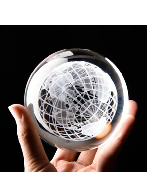 Renkli Işıklı Cam Küre, Dekoratif ve Şık Ev Süsüdür