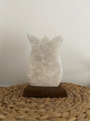 Doğal Kaya Tuzu Lambası, Lale Model, Gri, Sağlıklı ve Şık Aydınlatma