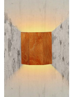 Yansıtmalı Çift Yönlü Ahşap Duvar Aplikası, Salon, Otel ve Kafe Dekoru