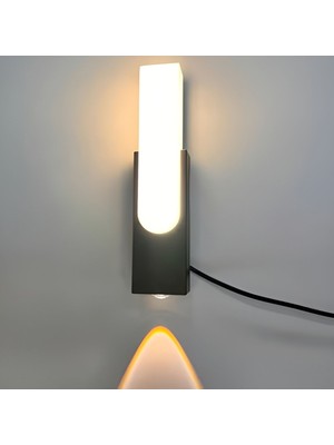 Siyah 10W LED Aplik 950 Lumen, Sıcak Gün Işığı, Modern Tasarım