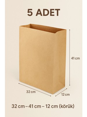 5 Adet Mega Boy Dik Duran Körüklü Kraft Hediye Paketi 32X12X41