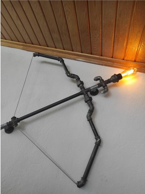 El Yapımı Endüstriyel Ok Yay Duvar Lambası, Siyah Retro Aplik