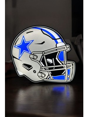 Renkli Dallas Cowboys Temalı Gece Lambası, Şık ve Güzel Tasarımıyla Odanıza Renk Katar