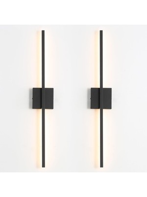 Siyah Duvar Aydınlatması, Iç Mekan, 70CM, 3000K, Şık ve Modern Tasarım