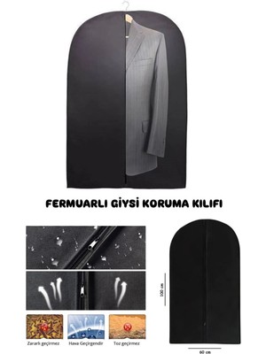 About The Perfect Siyah Fermuarlı Kılıf Elbise ve Ceket Saklama Çantası, Koruyucu ve Pratik Kullanım