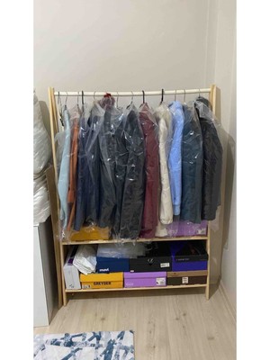 5 Adet 60X89 Askı Delikli Elbise Hurcu Kazak Ceket Takım Naylon Poşeti Kıyafet Koruma Naylonu